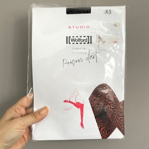 Wolford Red Poison Dart Opaque Tights Pantyhose - XS, BNIP - Picture 2 of 5